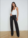 Clayton Coated Wide Leg Jean ~ Noir