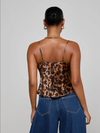Calista Silk Camisole ~ Brown Multi Amur Leopard