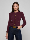 Patsy Cropped Cardigan ~ Malbec/Gold