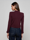 Patsy Cropped Cardigan ~ Malbec/Gold