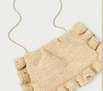 Mavis Natural Raffia Ruffle Clutch