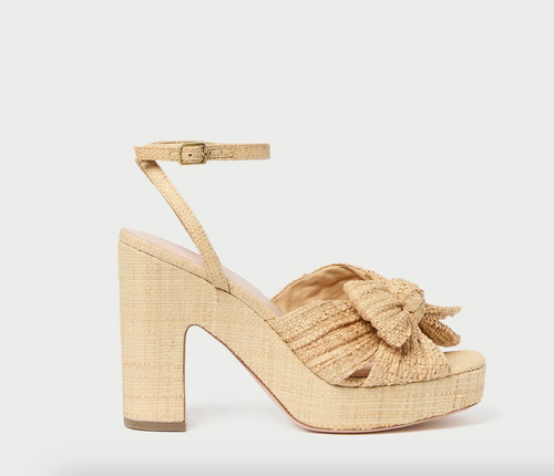 Lucia Pleated Bow Platform ~ Natural