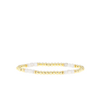 Beaded Bracelet ~ Gold/White