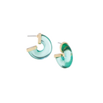 Lucite Hoop Earring ~ Aqua