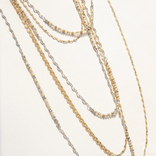 Triple Layered Delicate Sequin Necklace