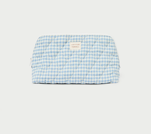 Frances Cosmetic Pouch ~ Blue Gingham