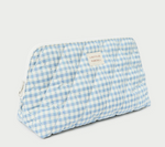 Frances Cosmetic Pouch ~ Blue Gingham