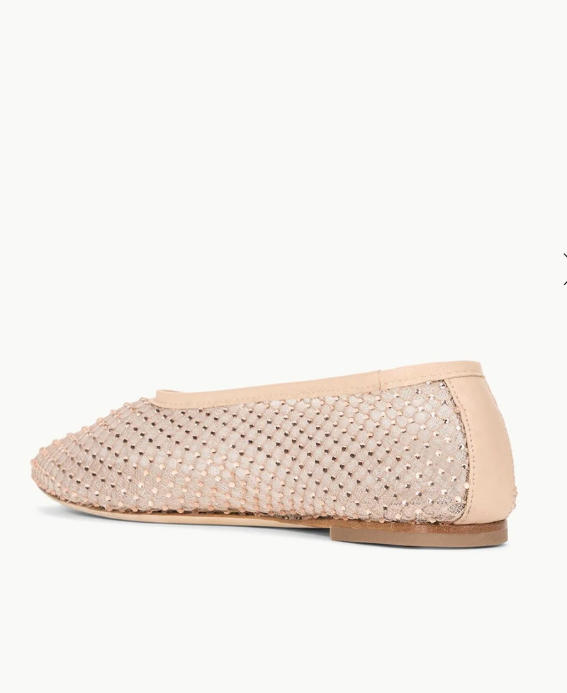 Alba Ballet Flat ~ Champagne Crystal Mesh