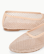 Alba Ballet Flat ~ Champagne Crystal Mesh