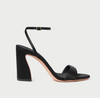 Malia Black Satin Heeled Sandal