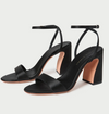 Malia Black Satin Heeled Sandal