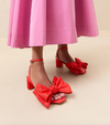 Carmen Red Moiré Bow Sandal