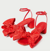 Carmen Red Moiré Bow Sandal