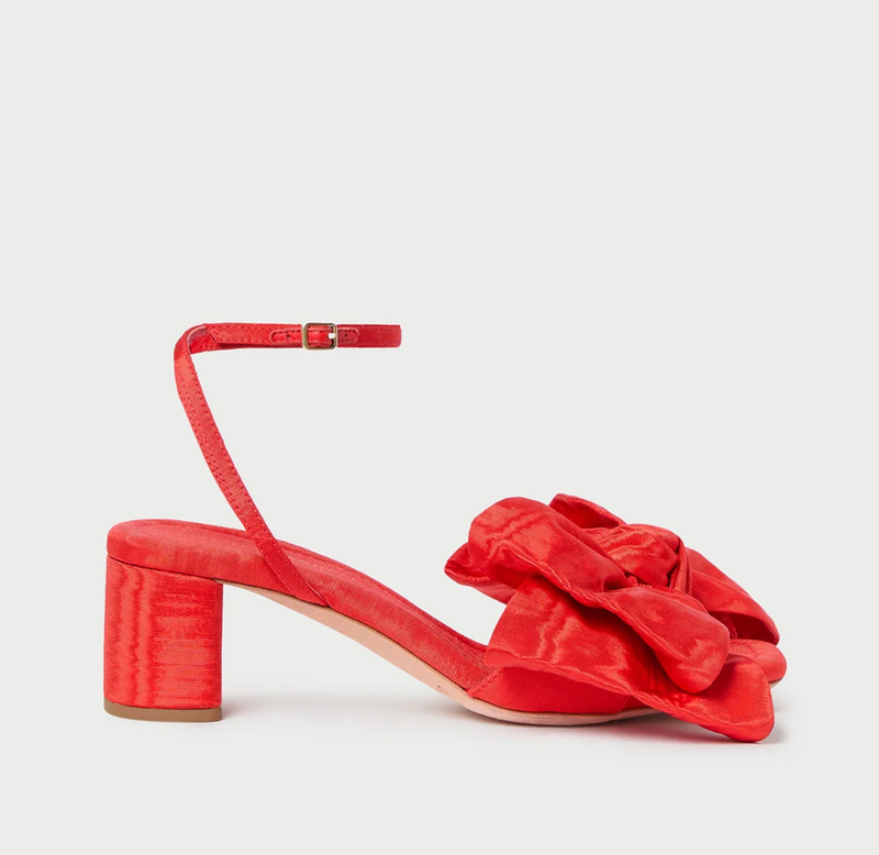 Carmen Red Moiré Bow Sandal