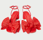 Carmen Red Moiré Bow Sandal