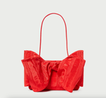 Valerie Moiré Bow Clutch ~ Red