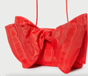 Valerie Moiré Bow Clutch ~ Red