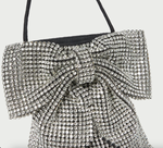 Violet Diamanté Bow Crossbody ~ Silver