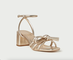 Mikel Bow Mid-Heel Sandal ~ Champagne