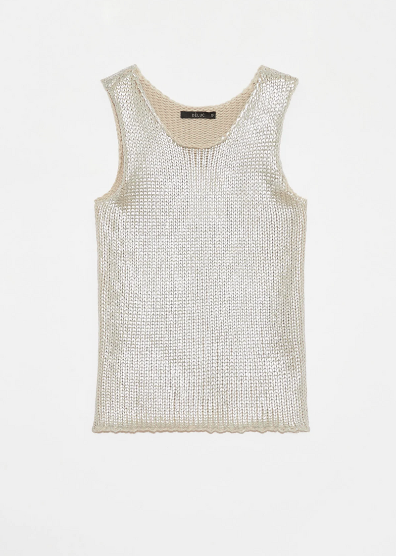 Aloe Knit Vest ~ Silver