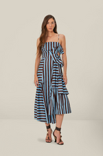 Tropical Flight Stripes Midi Dress