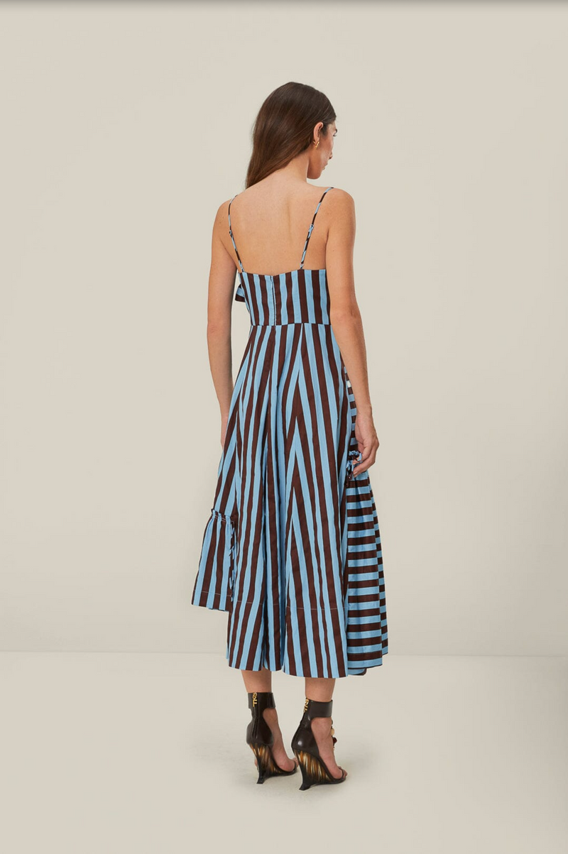 Tropical Flight Stripes Midi Dress