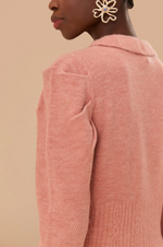 Ruffle Knit Cardigan ~ Light Pink