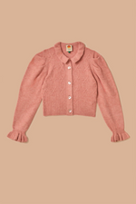 Ruffle Knit Cardigan ~ Light Pink