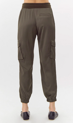 Willa Drawstring Cargo Joggers ~ Dark Olive