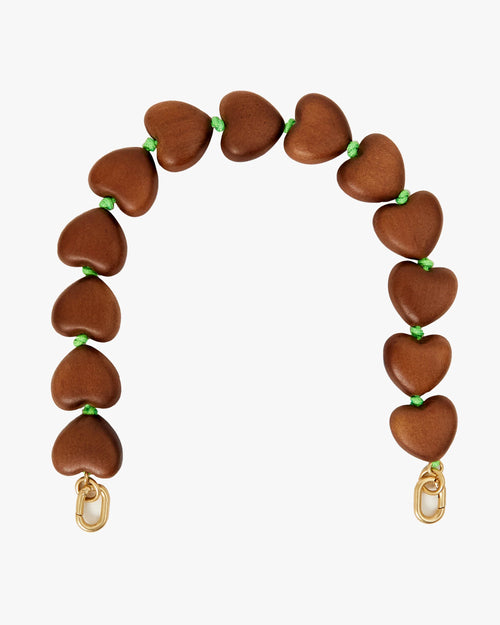 Shortie Strap ~ Heart Collar Dark Wood