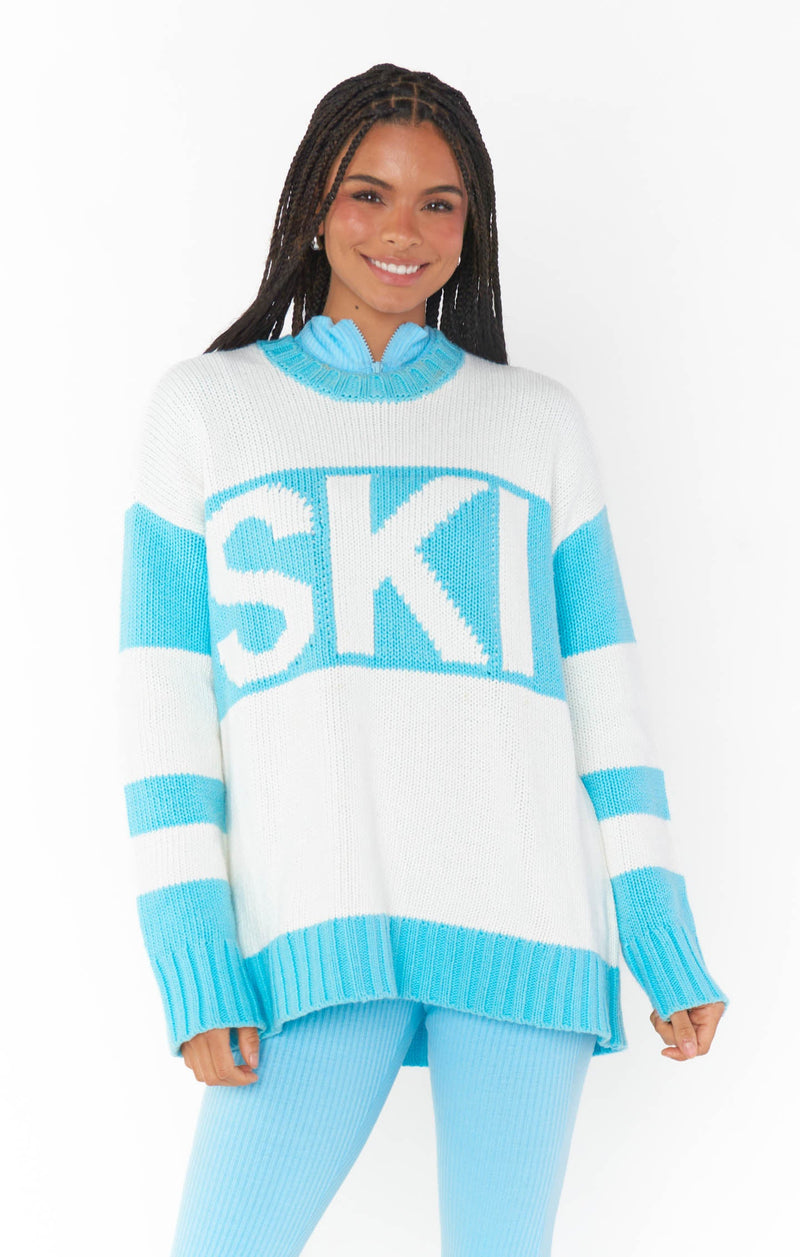 Ski in Sweater ~ Powder Blue