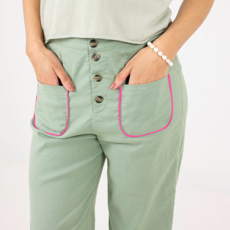 Paris Pant Linen ~ Agave