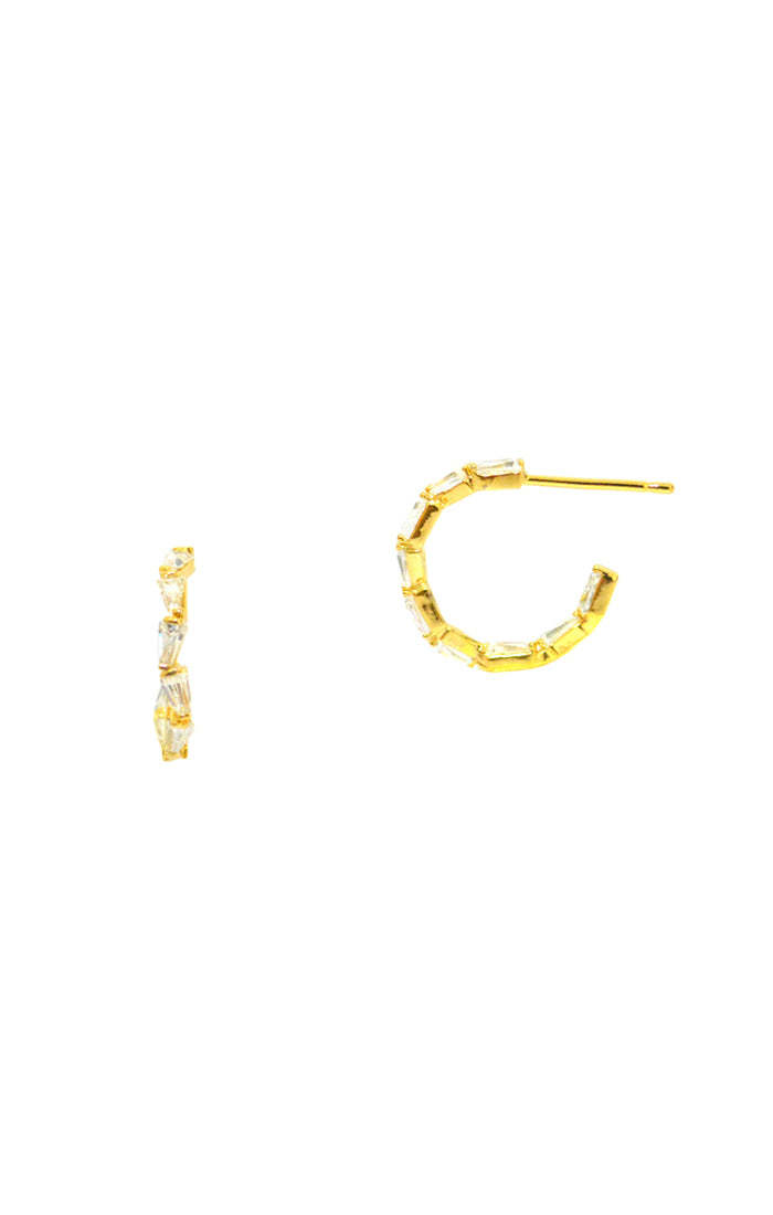 Small Gold Clear Hoop Earrings