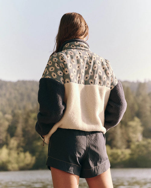 The Plush Terrain Half Zip ~ Falling Daisy Colorblock