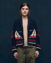 The Sailboat Lodge Cardigan ~ Dark Navy