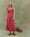 The Havana Dress ~ True Red Dancing Floral
