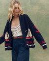The Sailboat Lodge Cardigan ~ Dark Navy