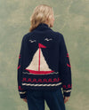 The Sailboat Lodge Cardigan ~ Dark Navy