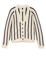 Sea Stripe Boxy Cardigan ~ Cream Black