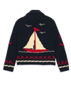 The Sailboat Lodge Cardigan ~ Dark Navy