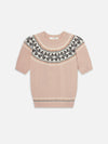 The Cashmere Fairisle Crew Sweater ~ Pink Sand