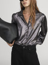 The Shiny Staple Blouse ~ Gunmetal