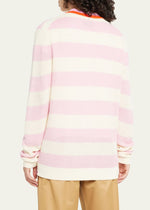 Raven Cardigan ~ Cream/Pink