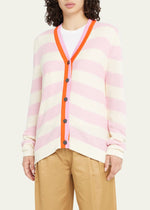 Raven Cardigan ~ Cream/Pink