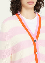 Raven Cardigan ~ Cream/Pink