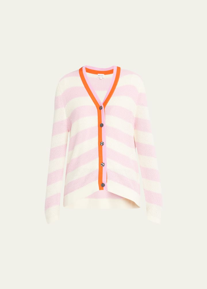 Raven Cardigan ~ Cream/Pink