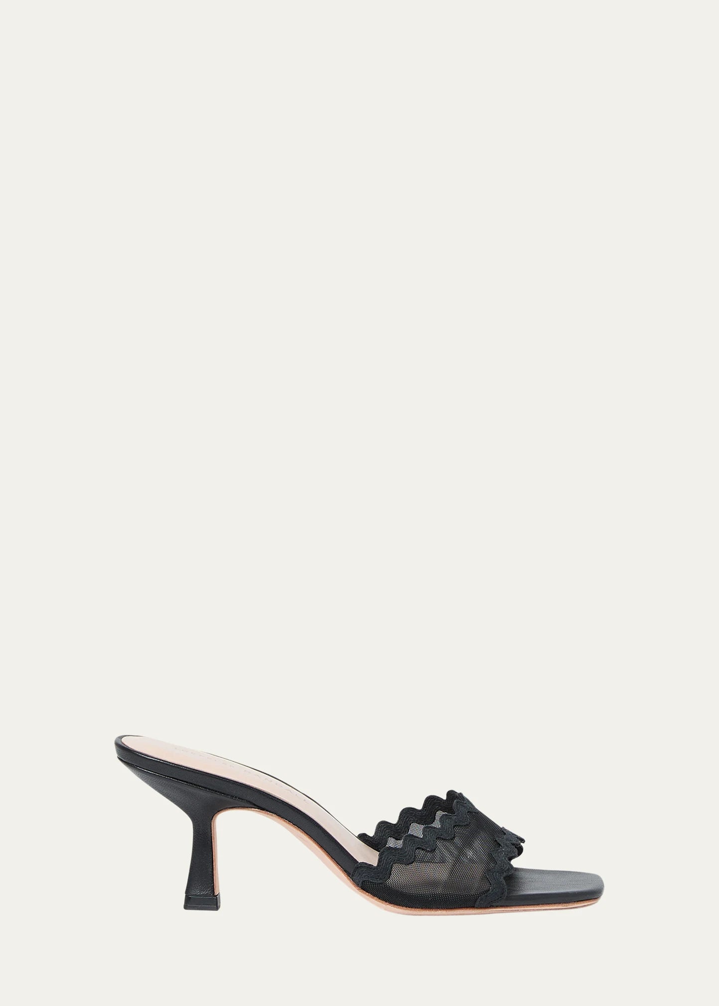 Milena Mesh Mid Heel Mule Black Chic Streets