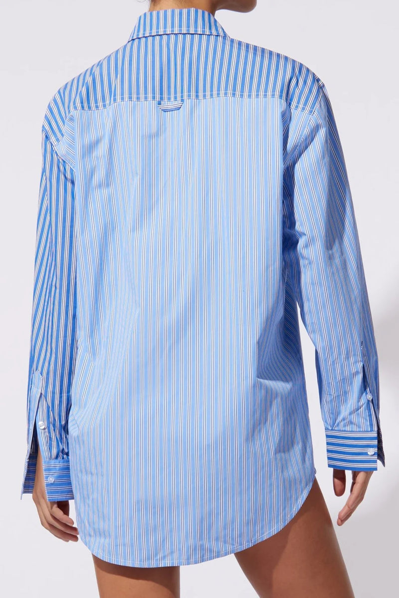Oxford Tunic ~ Azure/Marshmallow Stripe