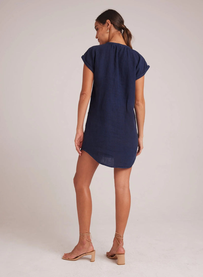 Cap Sleeve Henley Dress