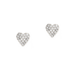 CZ Heart Stud Earrings